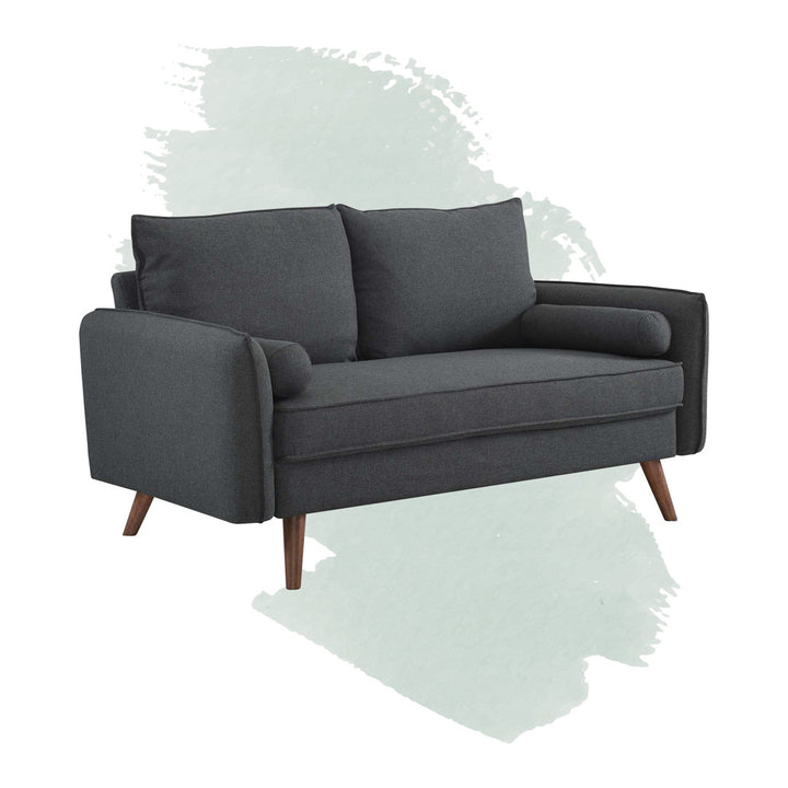Modway Revive Upholstered Fabric Loveseat Modway Upholstery Color: Gray Performance Velvet