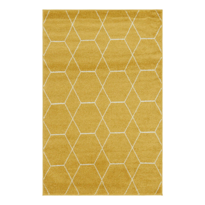 Debrodie Geometric Yellow Area Rug George Oliver Rug Size: Rectangle 3'3" x 5'3"