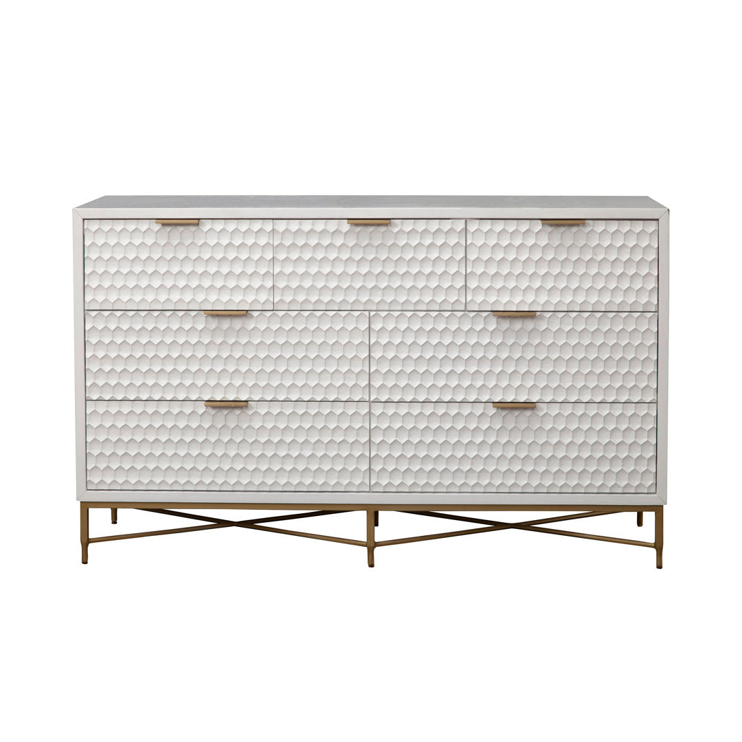 Capra 7 Drawer 56" W Double Dresser AllModern Color: White