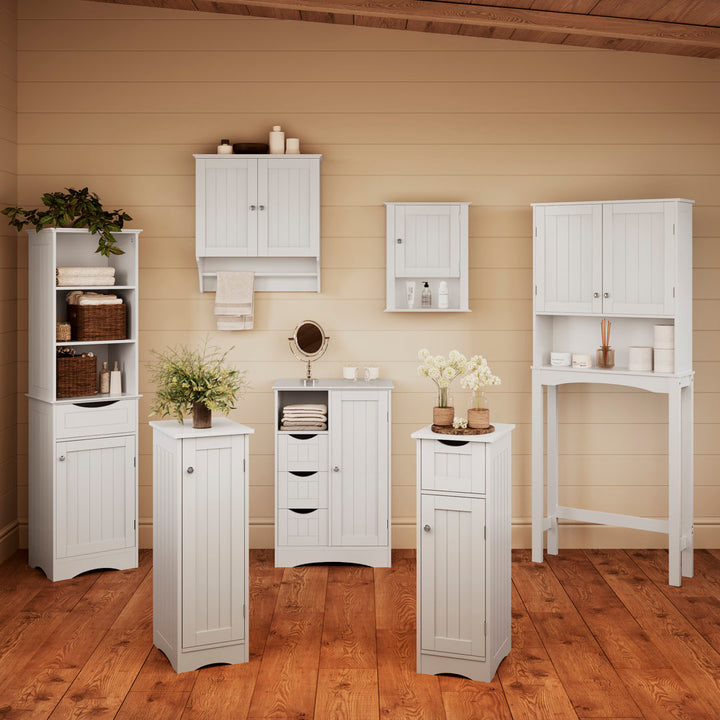 RiverRidge Ashland Tall Bathroom Storage Linen Cabinet and Organizer with Drawer and Shelves RiverRidge Home Finish: White