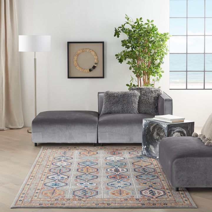 Taylorsville Geometric Brown/Blue/Gray Area Rug Dakota Fields Rug Size: Rectangle 6'7" x 9'6"