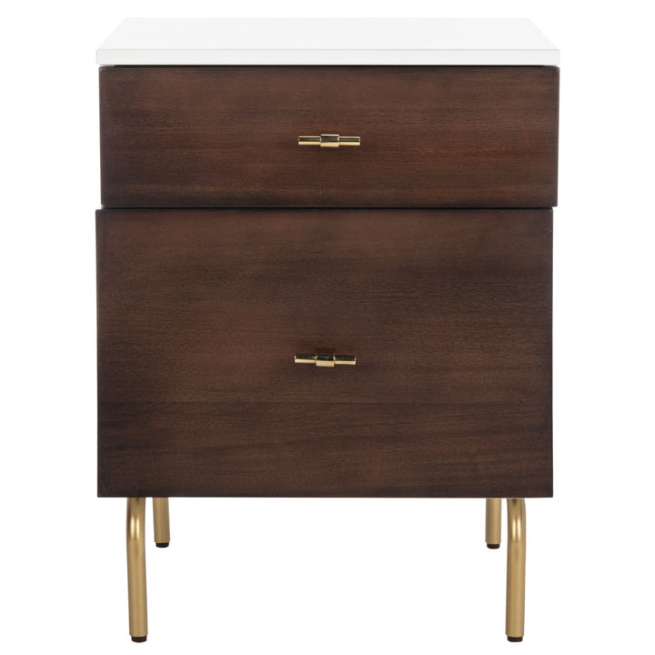 Linaris 2 - Drawer Nightstand Ivy Bronx Color: White/Gold