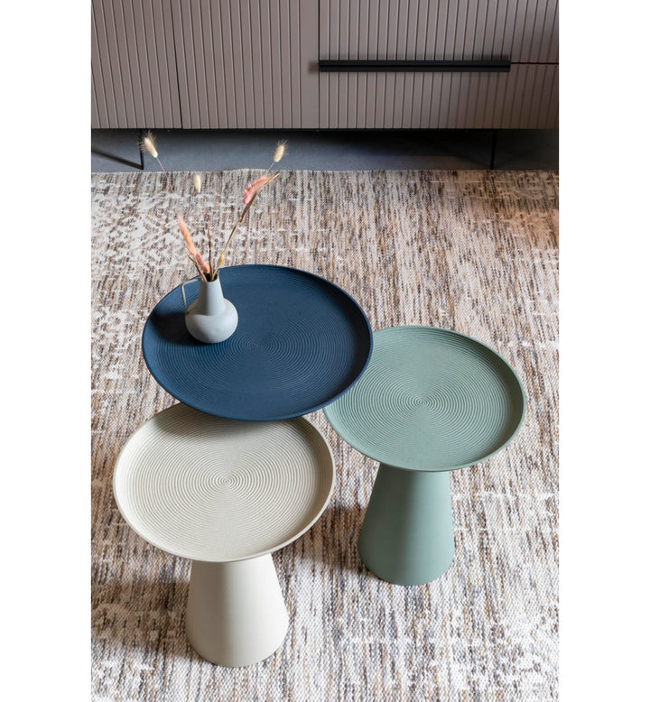 Ringar Tray Top Pedestal End Table Luxury Furnitures Color: Ivory