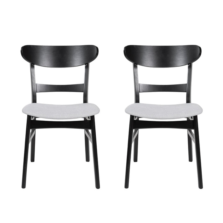 Cambrielle Upholstered Side Chair (Set of 2) Wade Logan® Frame Color: Black, Upholstery Color: Light Beige