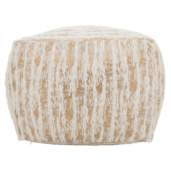 Wightman 20'' Square Abstract Pouf Ottoman Foundry Select Fabric: Gold