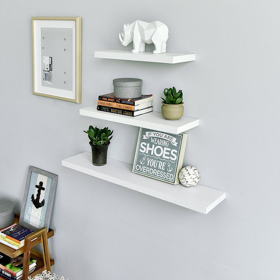 Himmelmann Floating Shelf Ebern Designs Size: 1.25" H x 36" W x 7.25" D Finish: White