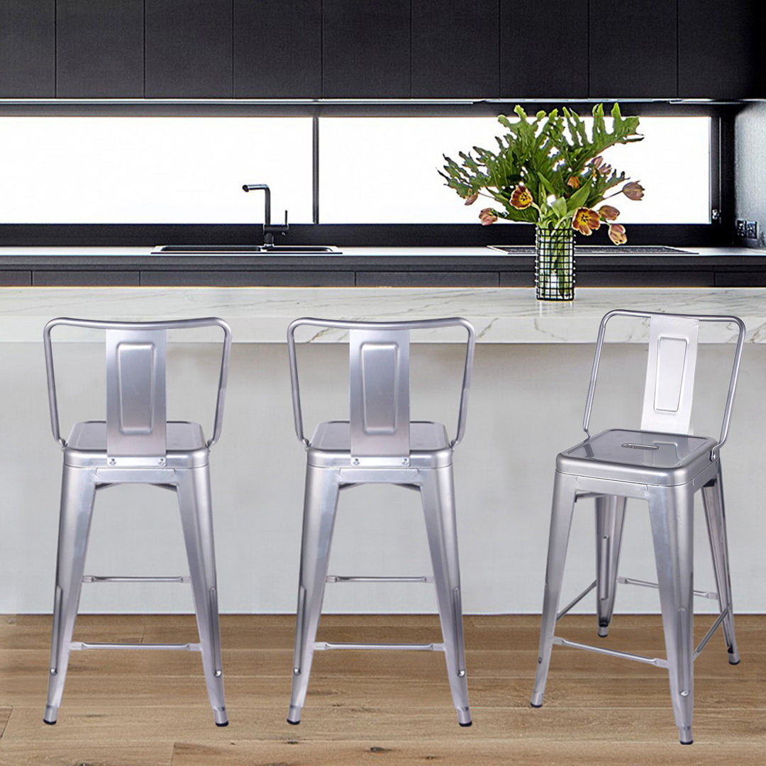 24" Counter Stool 17 Stories Color: Silver