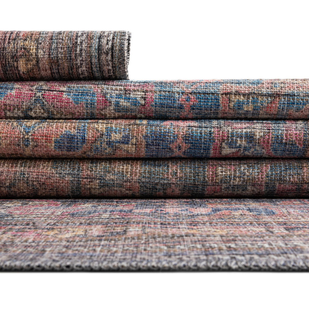 Hadsell Machine Made Power Loom Antique Blue Area Rug Langley Street® Rug Size: Rectangle 9'2" x 12'