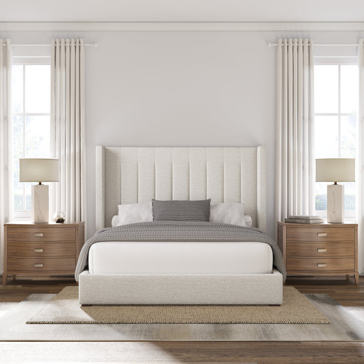 Austine Upholstered Low Profile Standard Bed Wade Logan® Color: Off White Revolution® Size: California King (Mid)