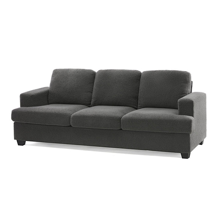Belosic 89" Upholstered Deep Seat 3 Seater Sofa Wade Logan® Fabric: Gray Boucle
