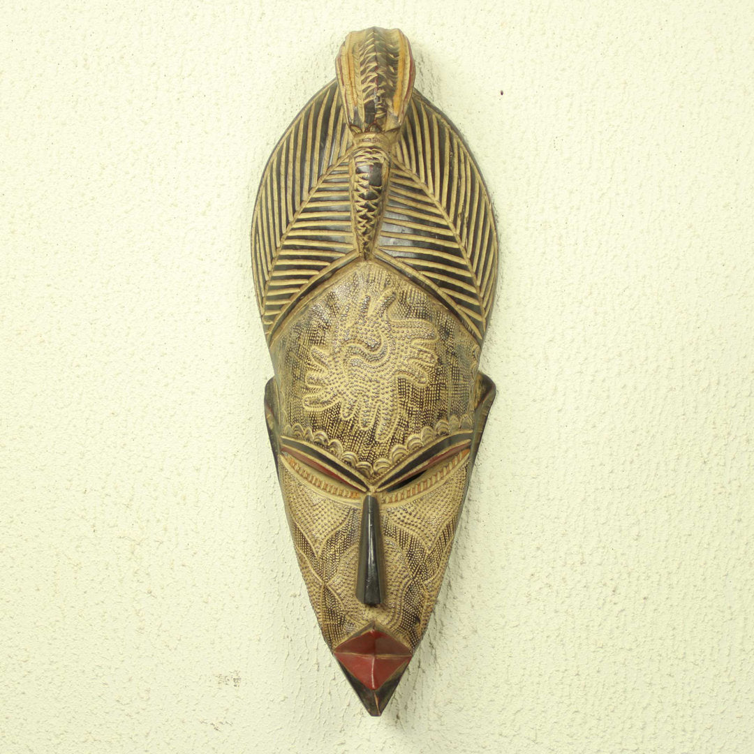 Eshaan Artisan Carved African Mask Wall Décor World Menagerie