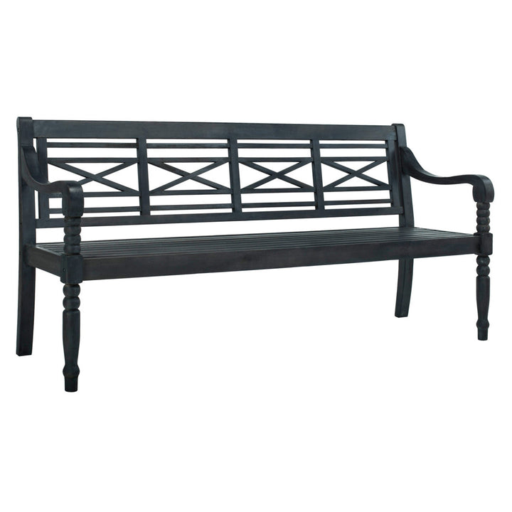 Paull Wooden Garden Bench Highland Dunes Color: Dark Slate Gray