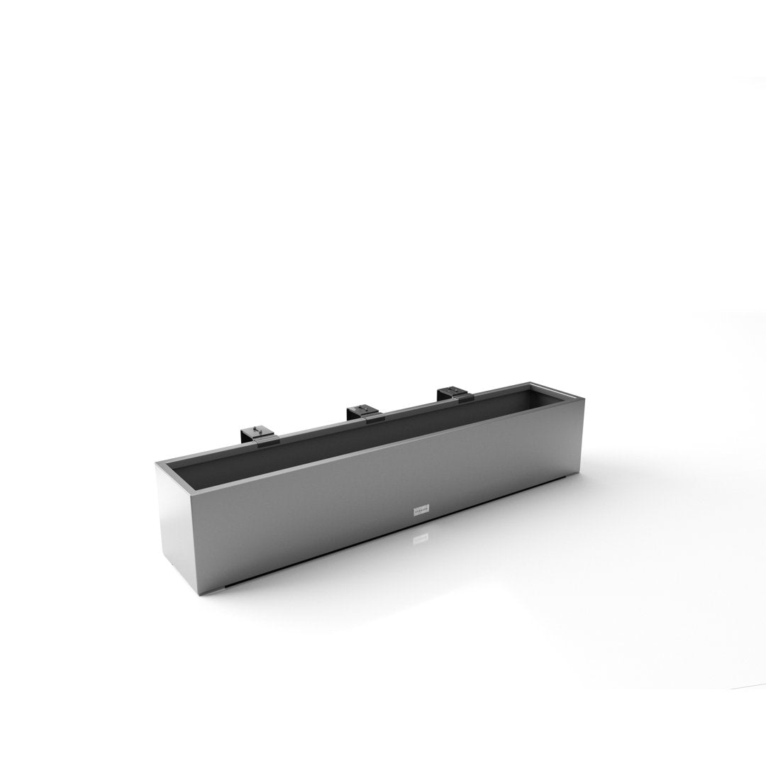 Block Series Railing Window Box Planter Veradek Color: Gray