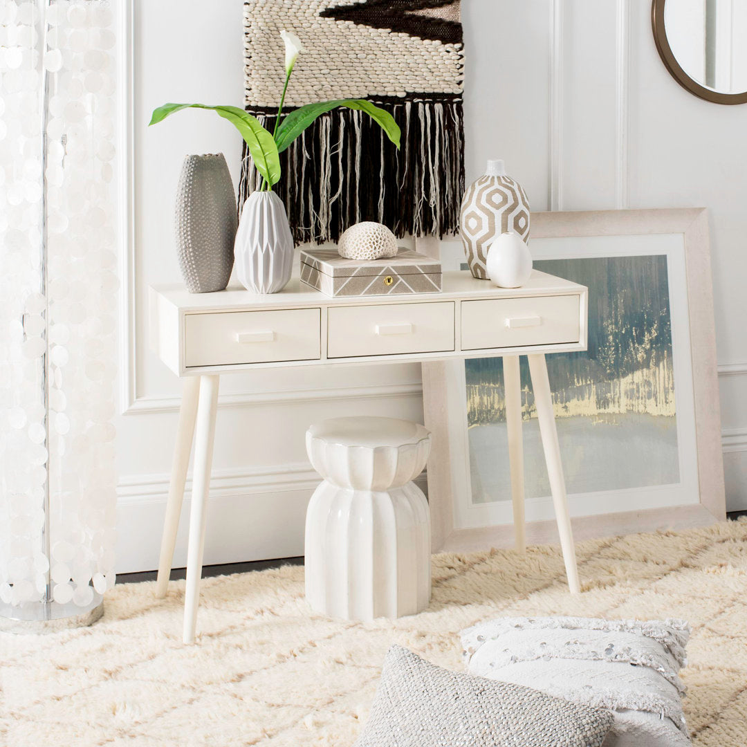 Brycon 41.8" Console Table George Oliver Color: Distressed White