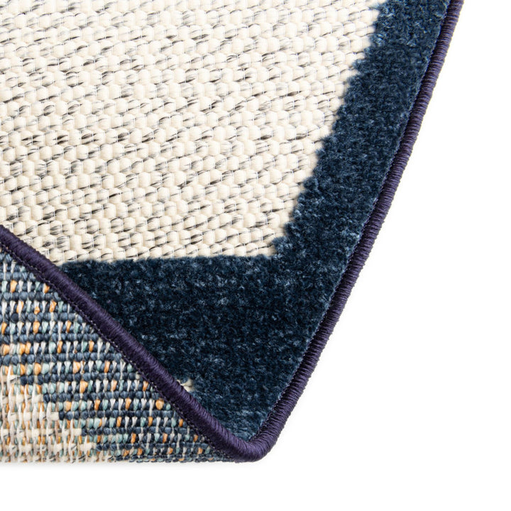 Berberia Striped Indoor / Outdoor Area Rug in Blue/Orange/Red Beachcrest Home™ Rug Size: Round 3'3"