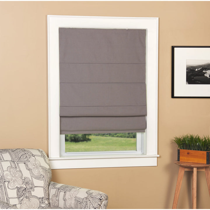 Kristers Kilby Blackout Roman Shade Red Barrel Studio® Length: 63"L, Width: 40"W, Finish: Stone Gray