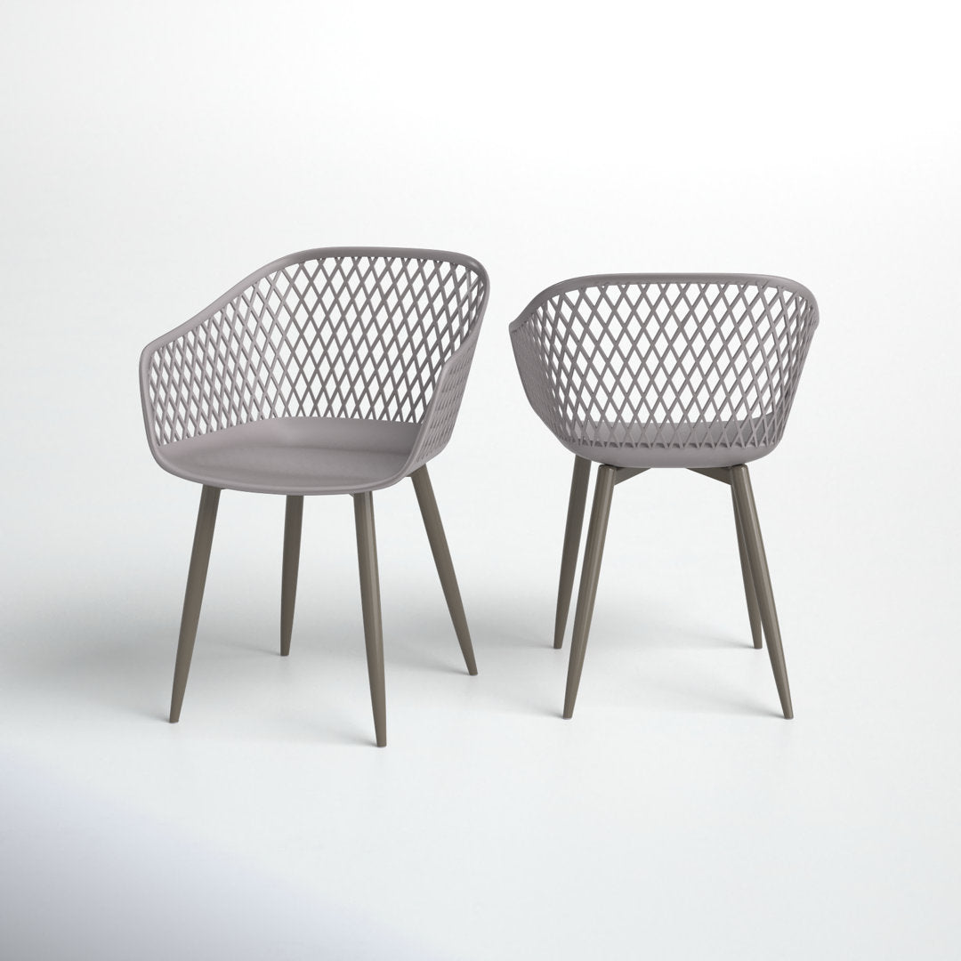 Newark Patio Dining Armchair (Set of 2) AllModern Color: Gray