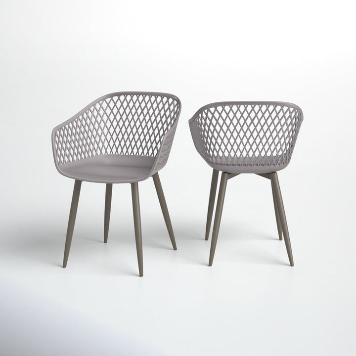 Newark Patio Dining Armchair (Set of 2) AllModern Color: Gray