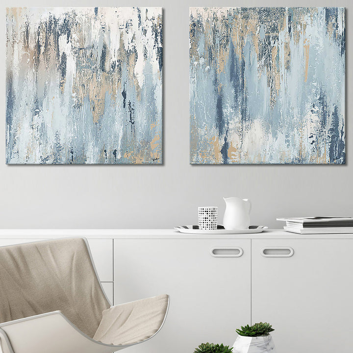 Blue Illusion Square by Patricia Pinto - 2 Piece Acrylic Print Set Orren Ellis Size: 18" H x 18" W x 1" D Format: Wrapped Canvas