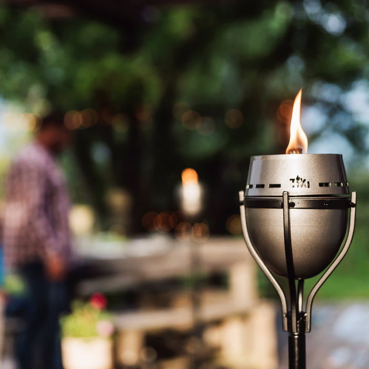 TIKI® Brand Island King® 65 Inch TIKI Torch Metal Large Flame Silver - 111813568 TIKI Brand