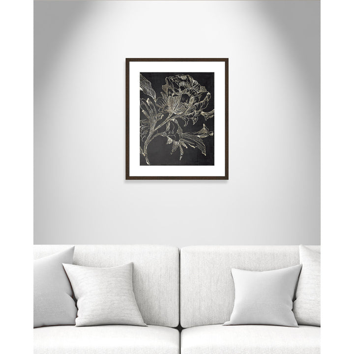 Golden Flower Folklore I by Asia Jensen - Picture Frame Graphic Art Print Joss & Main Size: 25.5" H x 21.5" W Format: Walnut Framed