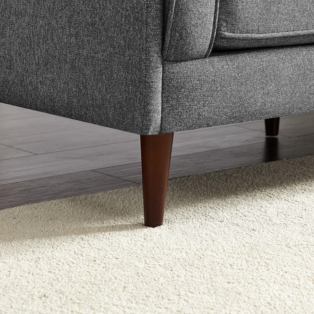 Isaak 105" Wide Symmetrical Corner Etta Avenue™ Fabric: Dark Gray Linen