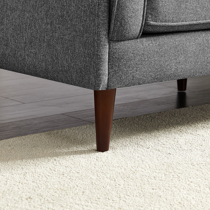Isaak 105" Wide Symmetrical Corner Etta Avenue™ Fabric: Dark Gray Linen