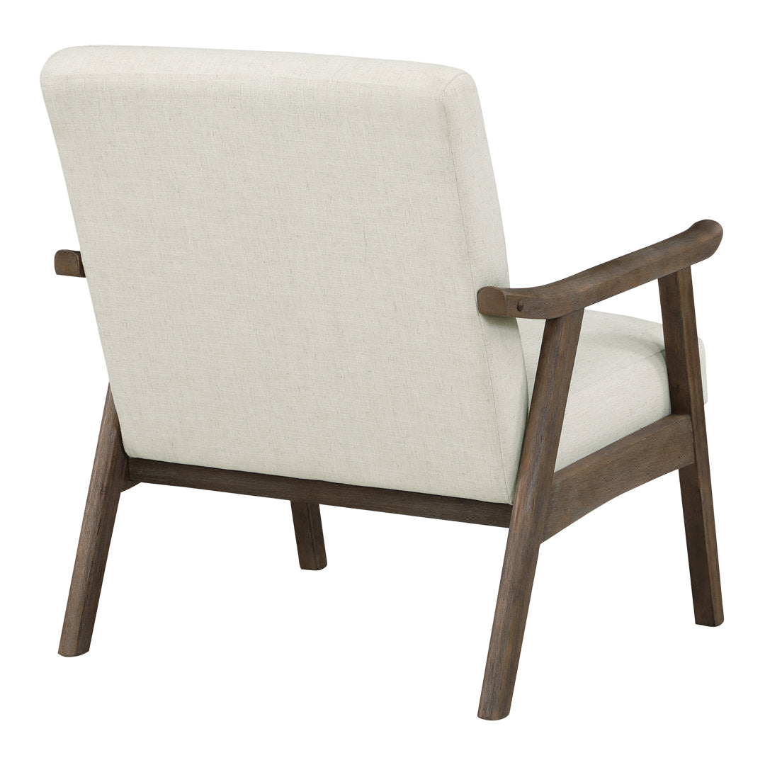 Albury 27.25" Wide Polyester Lounge Chair Wade Logan® Leg Color: Dark Brown Fabric OR Leather Type: Beige 100% Polyester