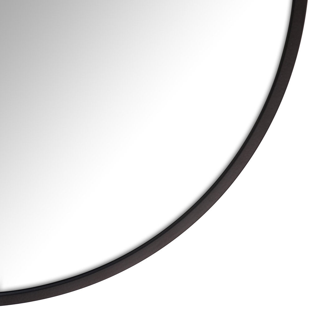 Kira Arched Mirror Glass Warehouse Size: 40'' X 60'' Finish: Black