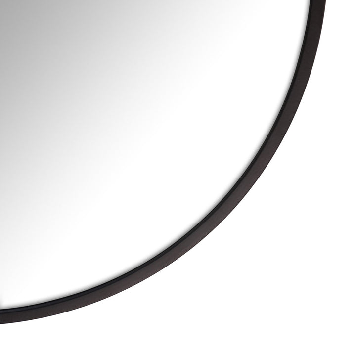 Kira Arched Mirror Glass Warehouse Size: 40'' X 60'' Finish: Black