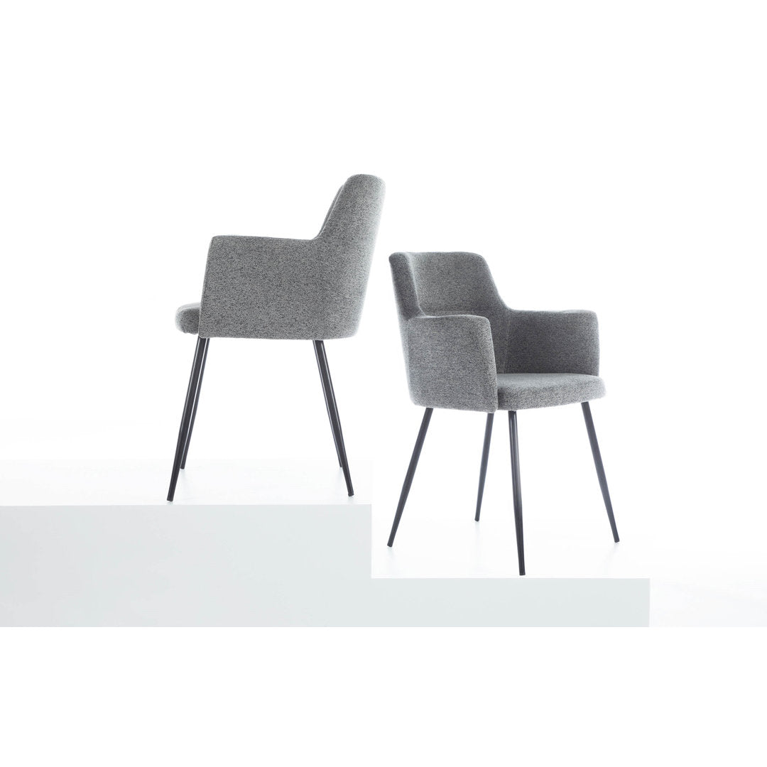 Cedeno Upholstered Dining Chair (Set of 2) Mercury Row® Upholstery Color: Gray