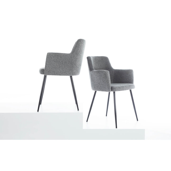 Cedeno Upholstered Dining Chair (Set of 2) Mercury Row® Upholstery Color: Gray