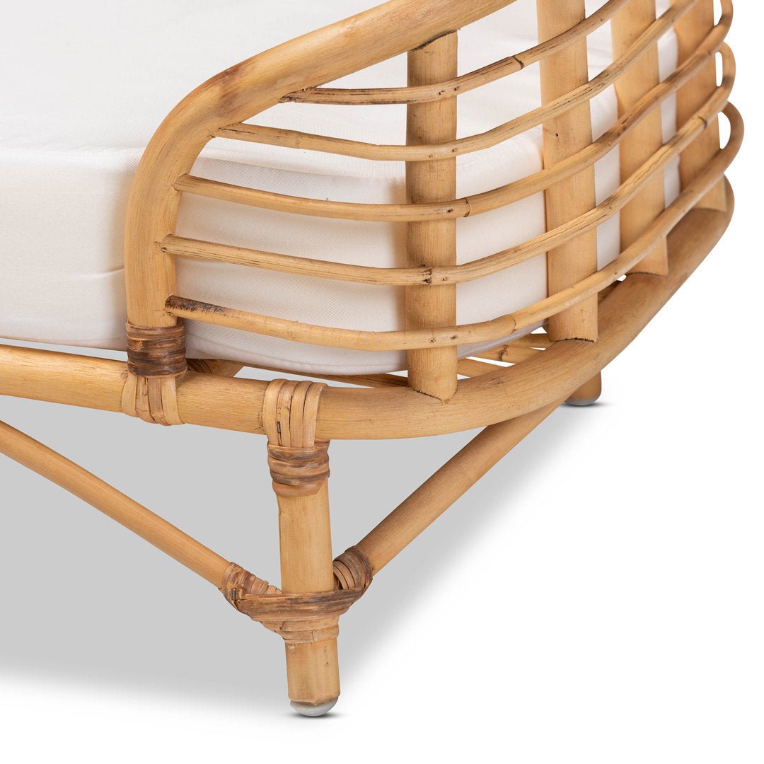 Malino Modern Bohemian  Natural Brown Rattan Pet Bed With Cushion Tucker Murphy Pet™