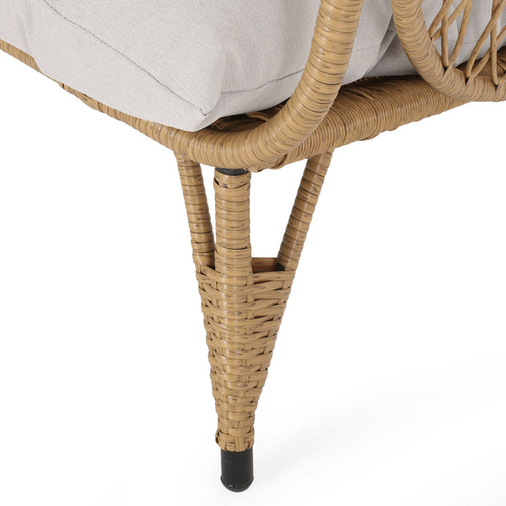 Outdoor Standing Basket Patio Chair with Cushions Bayou Breeze Frame Color: Light Brown, Cushion Color: Beige