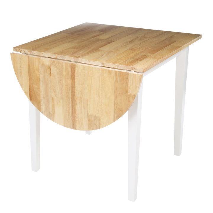 Castellon Drop Leaf Rubber Solid Wood Dining Table Charlton Home® Color: White