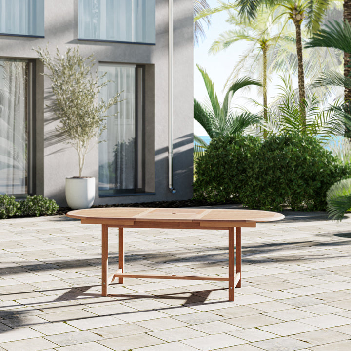 Rafael Teak Oval Extendable Patio Table Beachcrest Home™