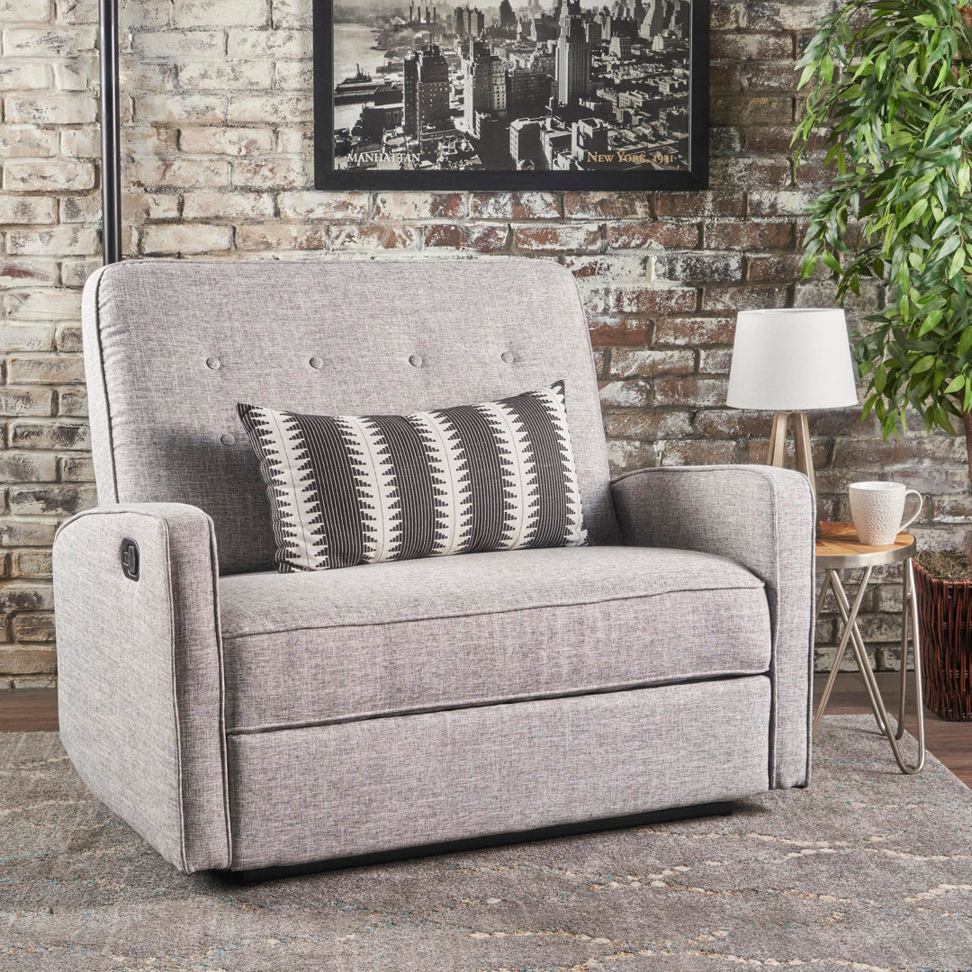 Lieb 47" Wide Manual Standard Recliner Ivy Bronx Fabric: Light Gray Polyester