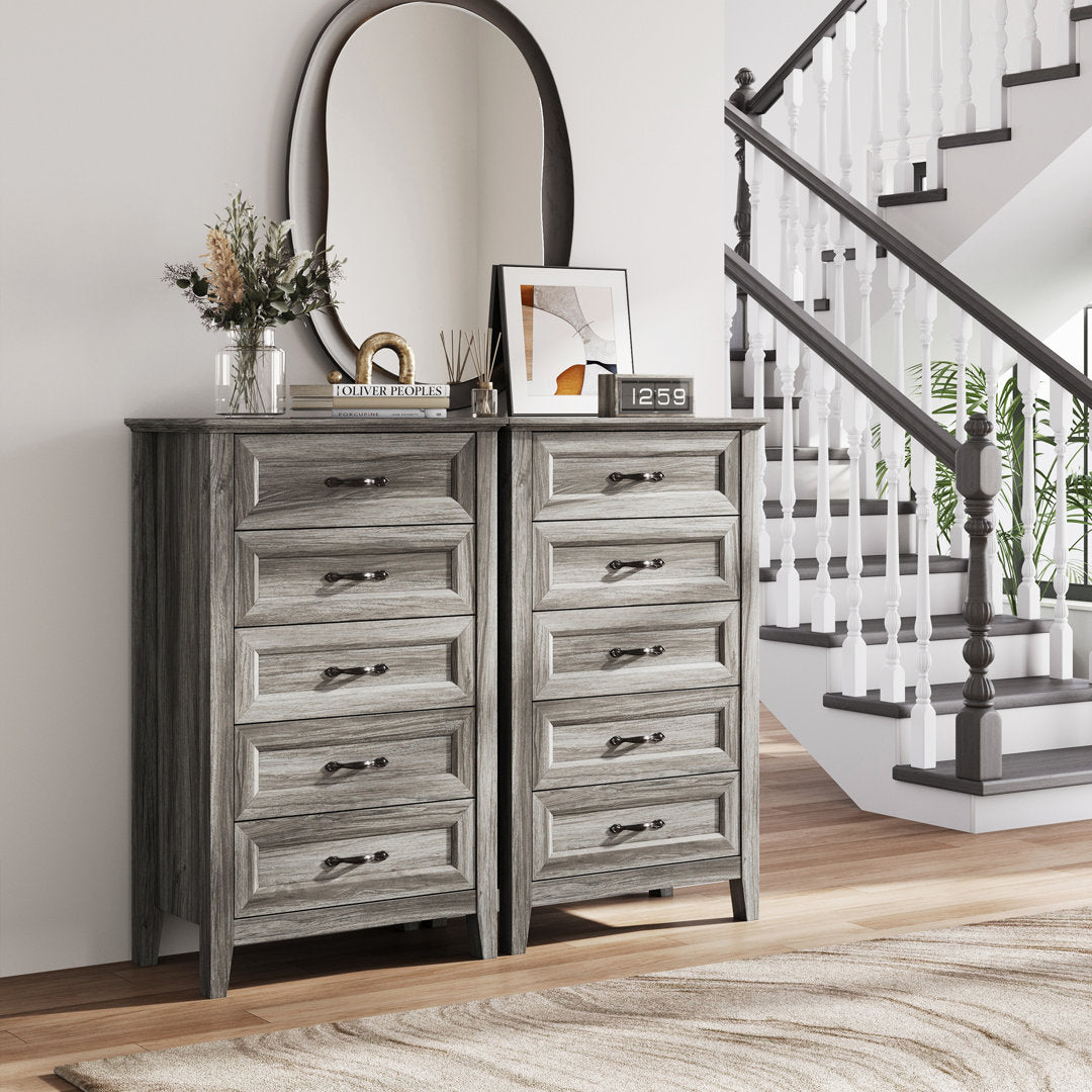 Humphrey 5 Drawer 27.5" W Chest Laurel Foundry Modern Farmhouse® Color: Gray