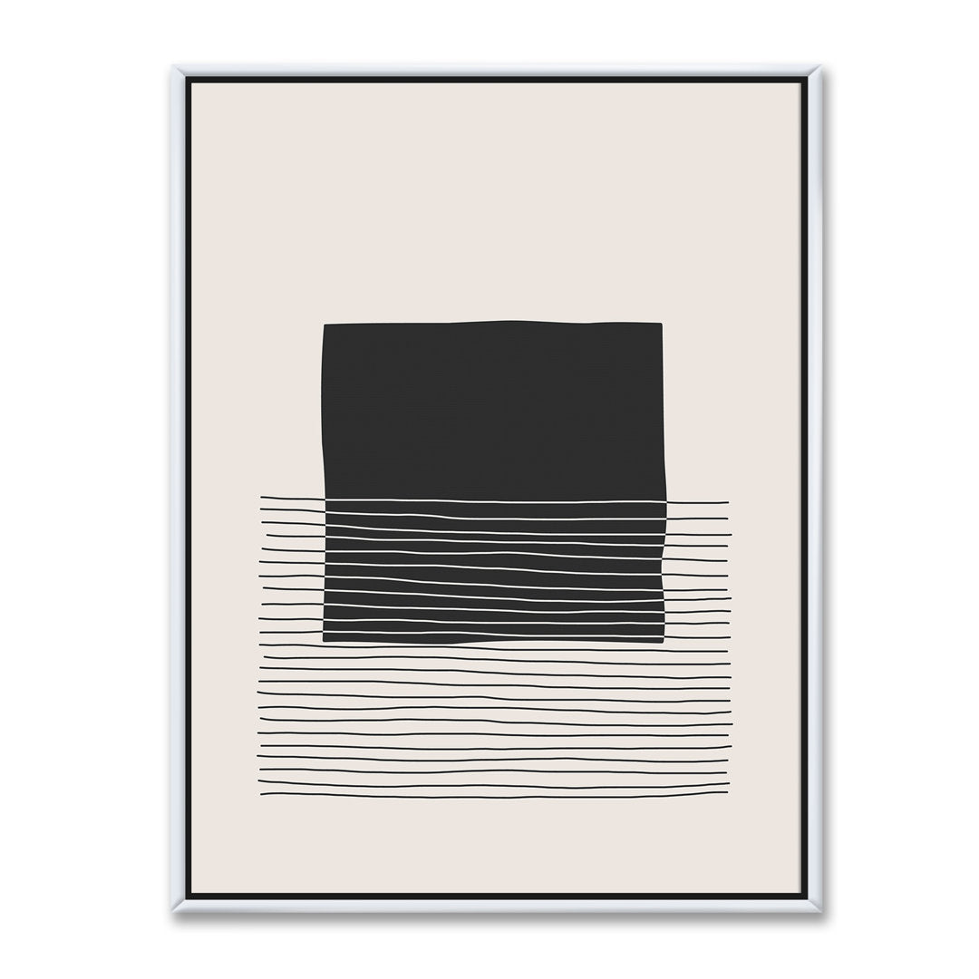 Kiro Minimal Geometric Lines and Squares VIII - Floater Frame Print on Canvas The Twillery Co.® Size: 32'' H x 24'' W x 1'' D Format: White Framed Canvas