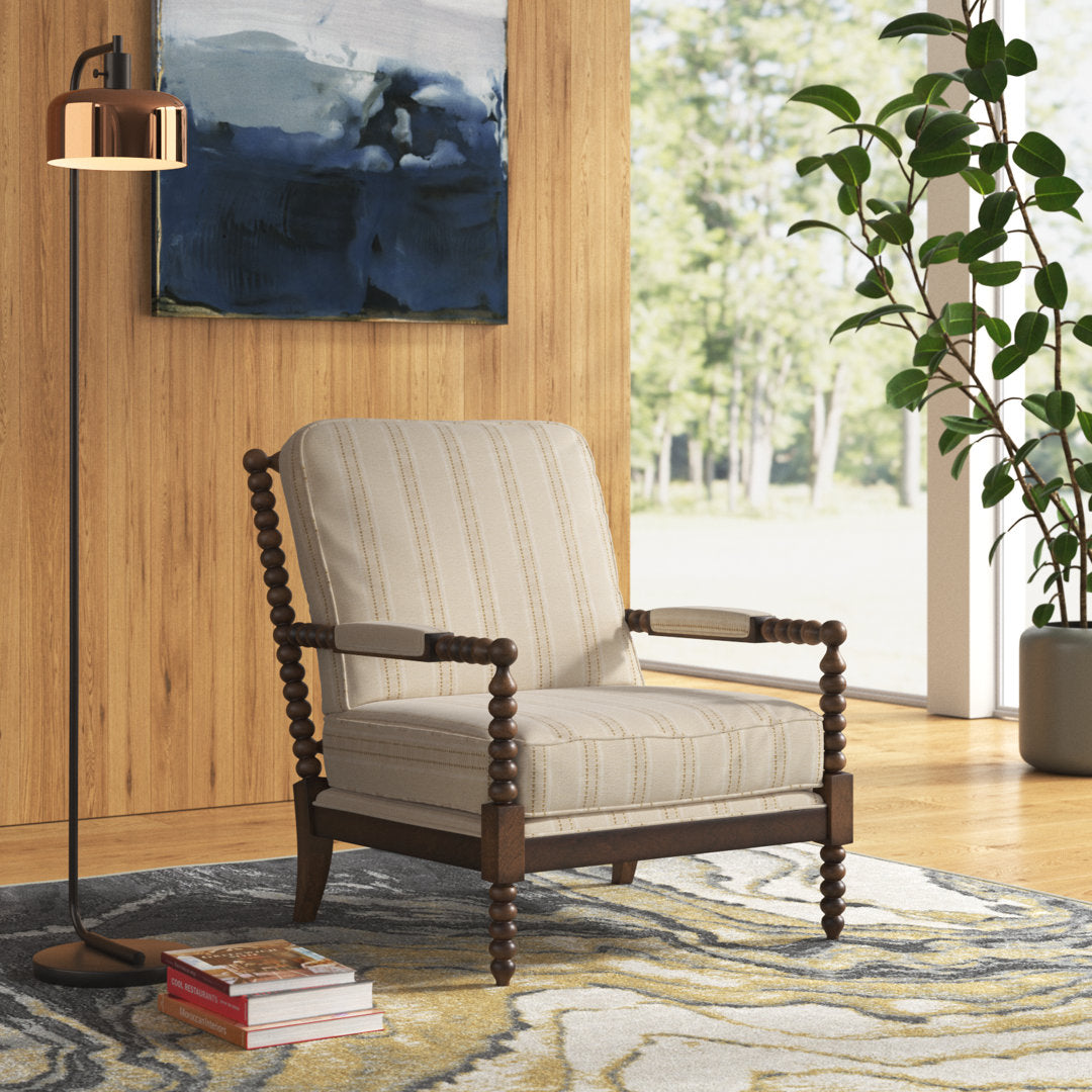 28" W Linen Armchair Langley Street® Fabric: Beige Linen