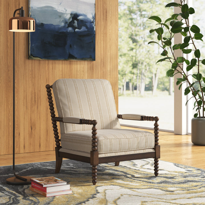 28" W Linen Armchair Langley Street® Fabric: Beige Linen
