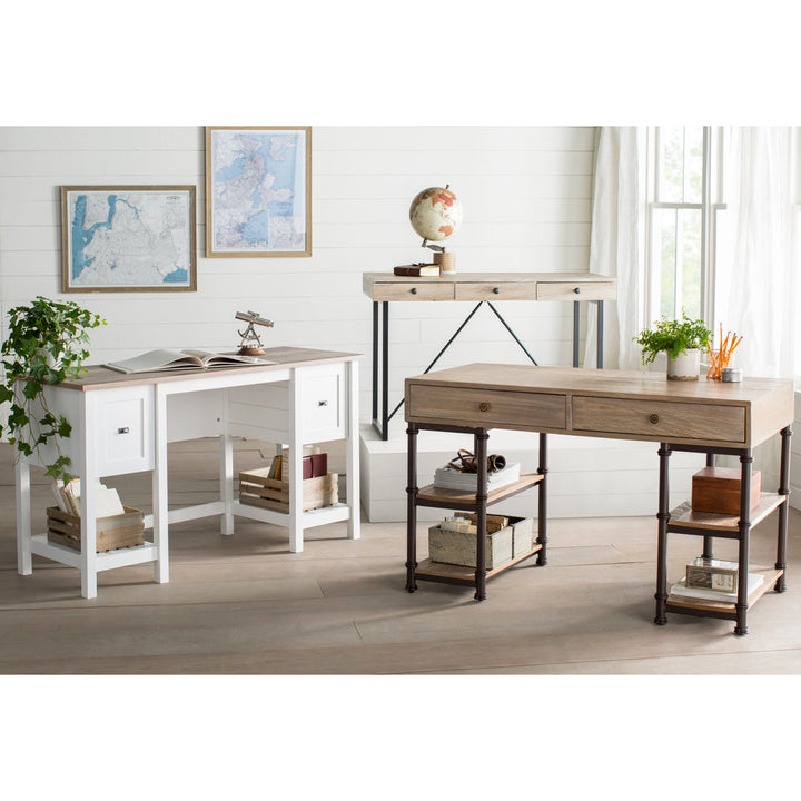 Myrasol Desk Highland Dunes Color: Lintel Oak/Soft White