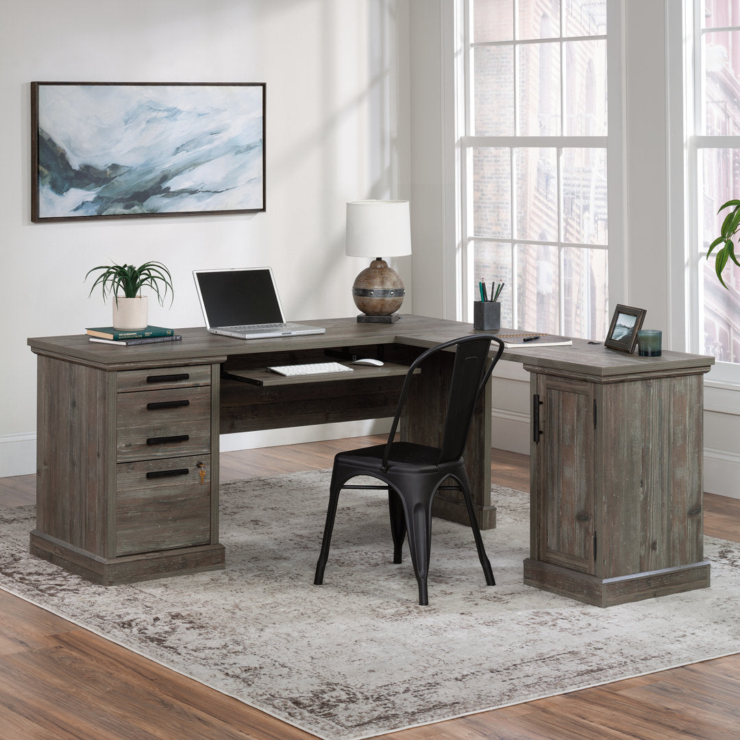 Aspen Post L-Shape Executive Desk Upper Square™ Color: Rustic Gray