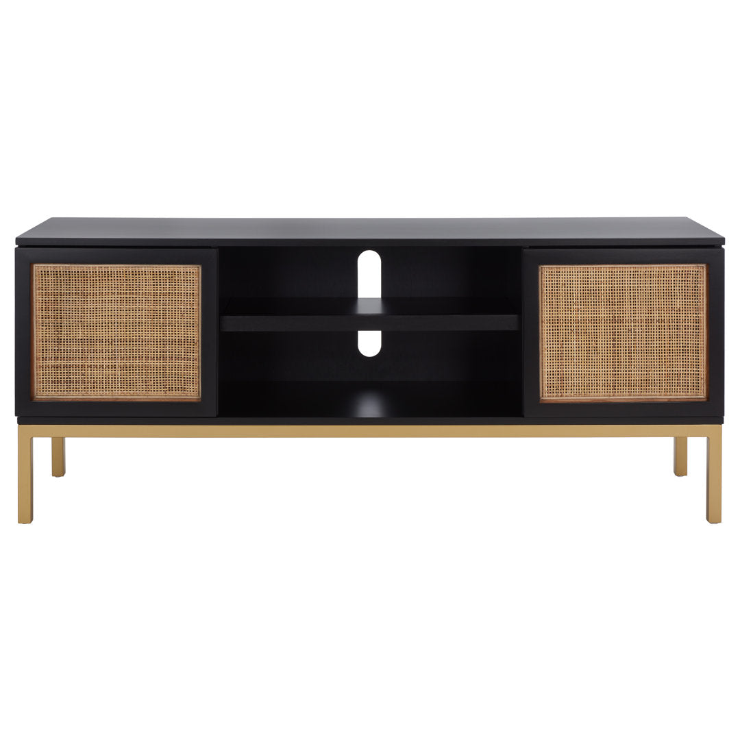 Prudhoe TV Stand for TVs up to 55" Sand & Stable™ Color: Black/Gold