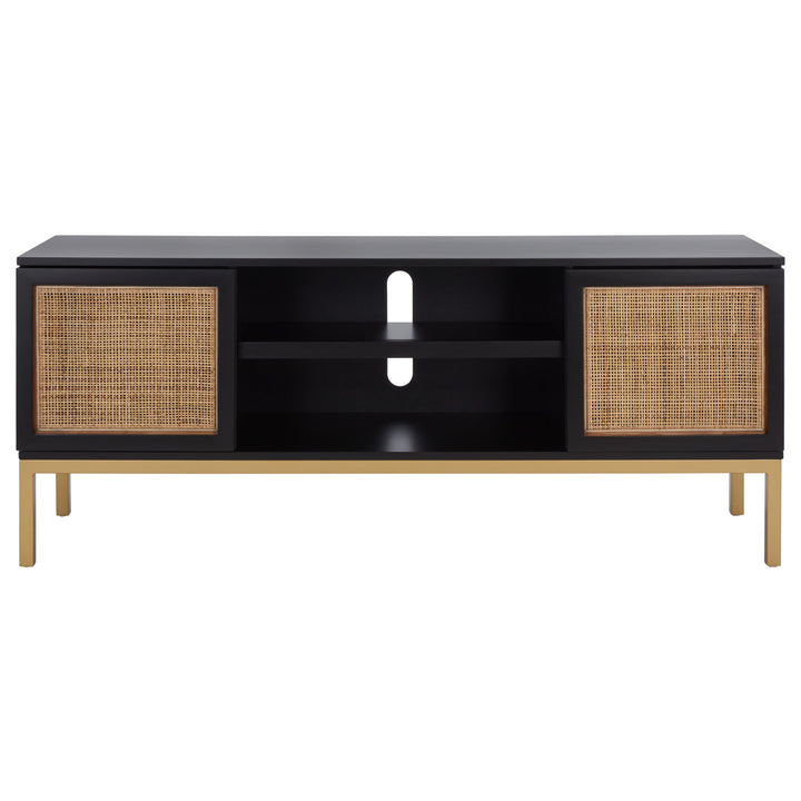 Prudhoe TV Stand for TVs up to 55" Sand & Stable™ Color: Black/Gold