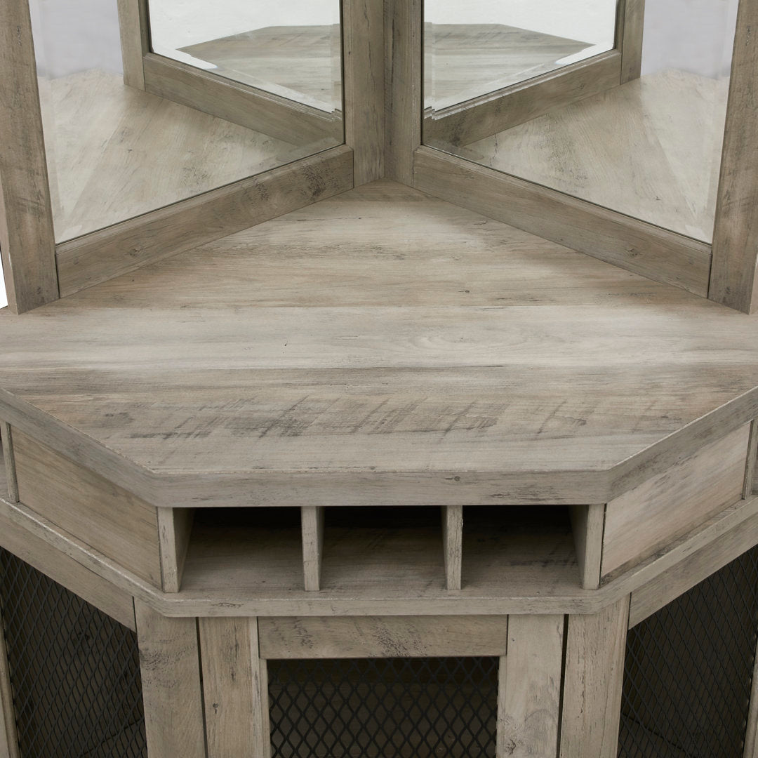 Haakenson 73" Height Corner Bar with Wine Storage Andover Mills™ Color: Stone Gray