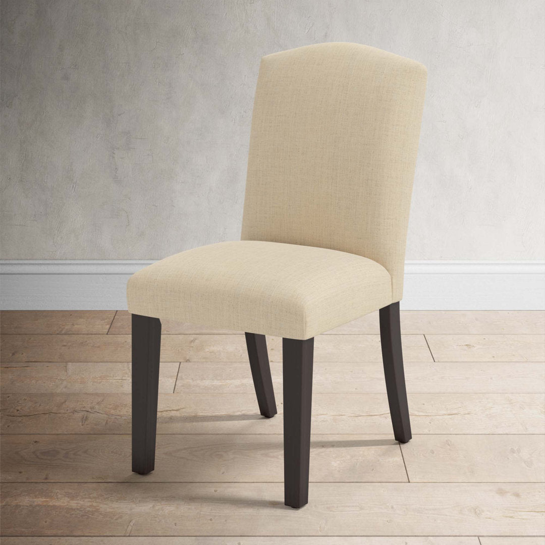 Estrela Upholstered Dining Chair Birch Lane™ Upholstery Color: Velvet Steel Gray, Leg Color: Black Wood
