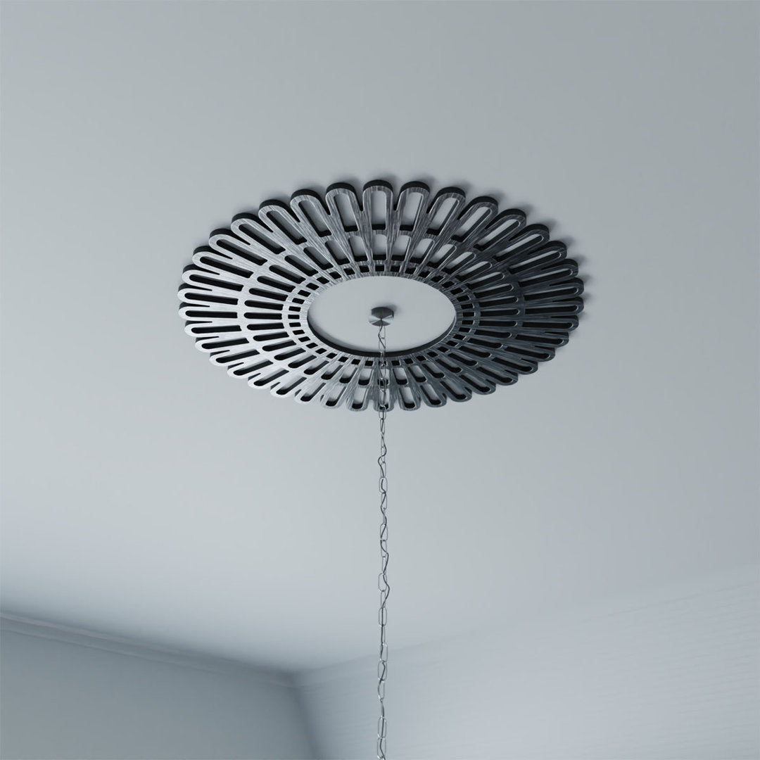 Cornelius Ceiling Medallion Ekena Millwork Color: Antiqued Silver Size: 38" H x 38" W x 1" D