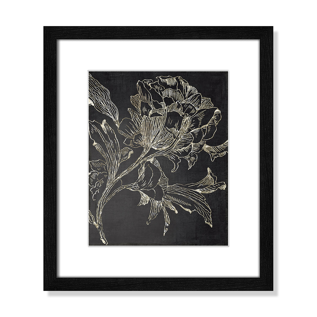 Golden Flower Folklore I by Asia Jensen - Picture Frame Graphic Art Print Joss & Main Size: 15" H x 13" W Format: Black Framed
