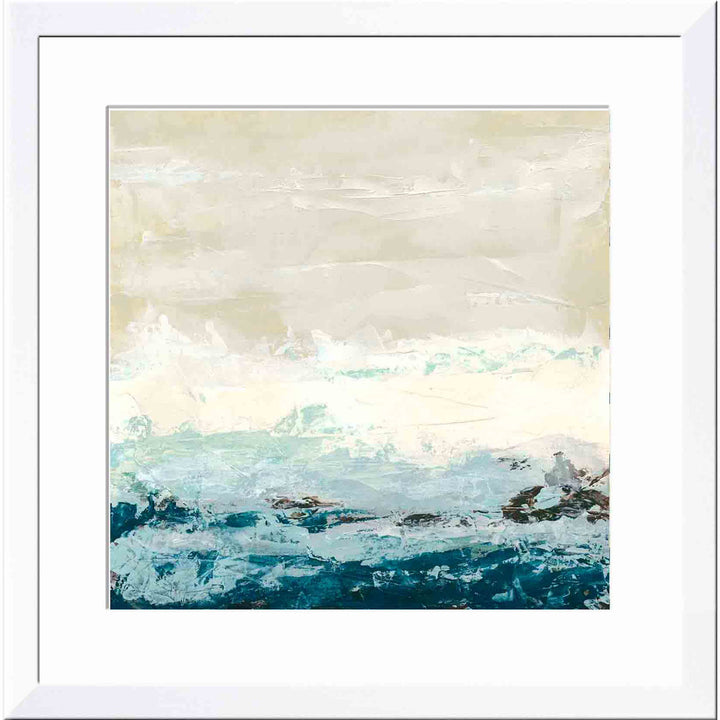 Coastal Currents I by June Erica Vess - Picture Frame Painting Wade Logan® Frame Color: Natural Size: 24"H x 36"W